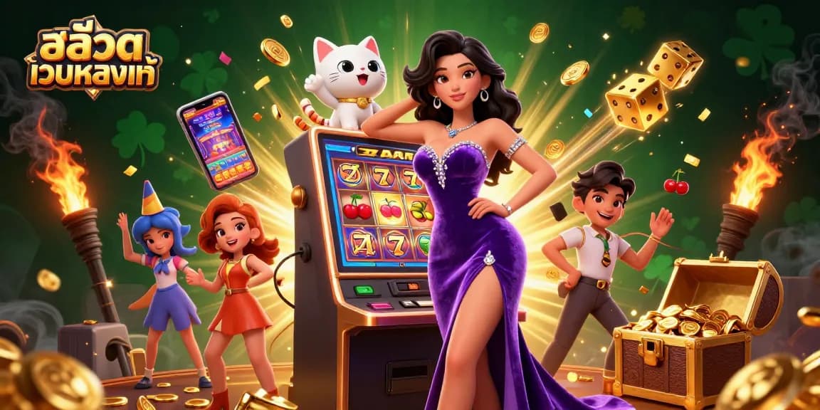 Spin potential on สล็อตเว็บตรงแท้ with vibrant 3D jackpot scene and innovative casino features.