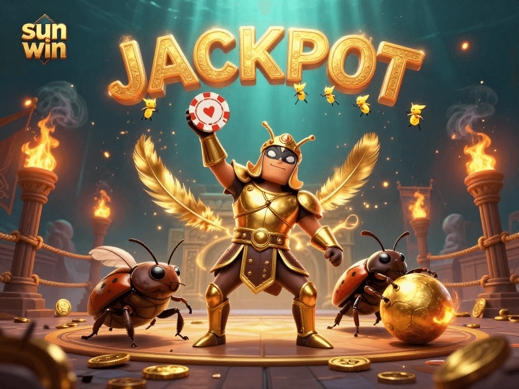 Experience thrilling wins with Sun Win in this engaging 3D casino jackpot scene.