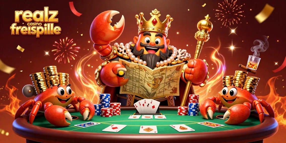 Erleben Sie spannende realz casino freispiele mit dem kaiserlichen Krabbencharakter in einer lebhaften Spielsituation.