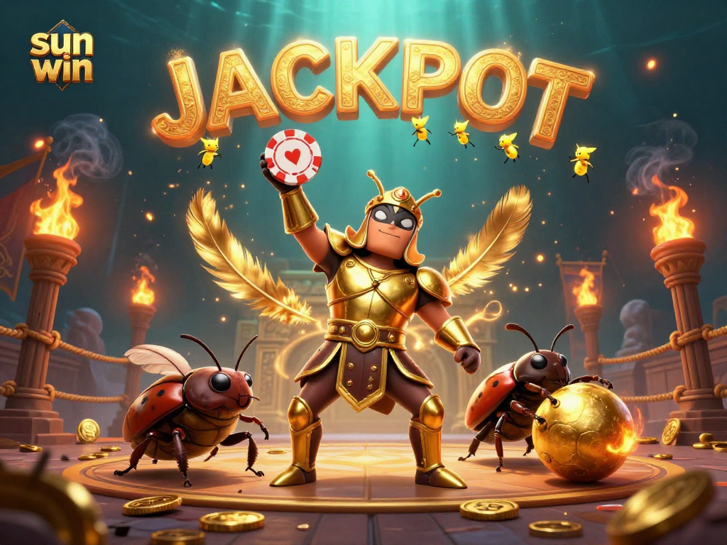 Experience thrilling wins with Sun Win in this engaging 3D casino jackpot scene.