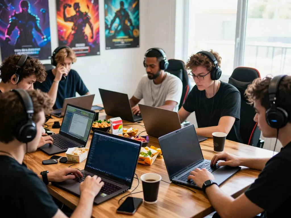 Players enjoying ta88 gaming at a lively community gathering.