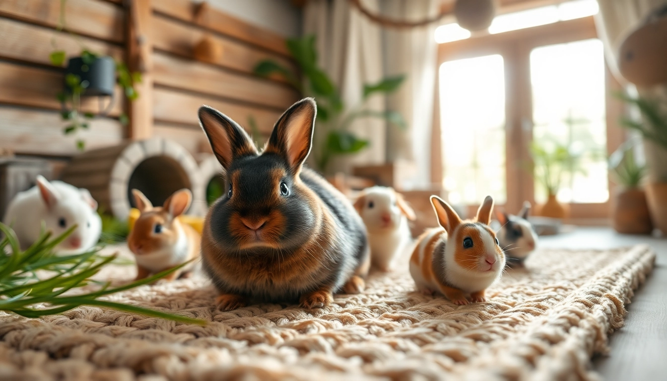Nagermatte in einem gemütlichen Tiergehege mit kleinen Tieren darauf.