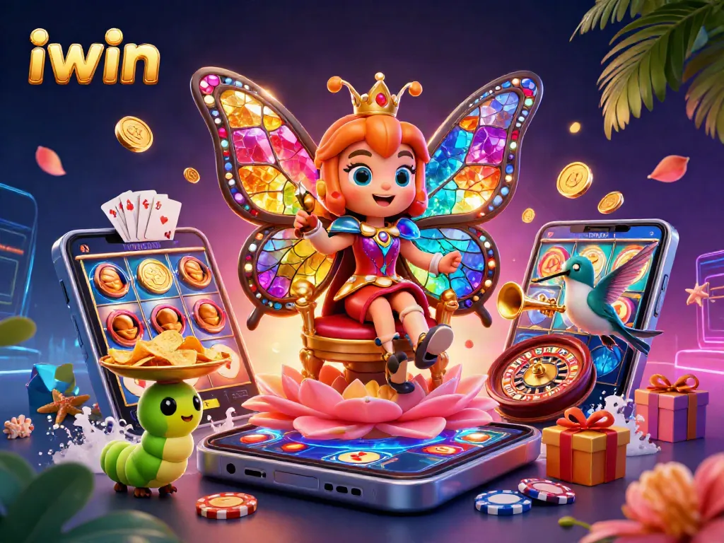 Engage in exciting games with iwin, featuring vibrant characters and immersive casino elements.