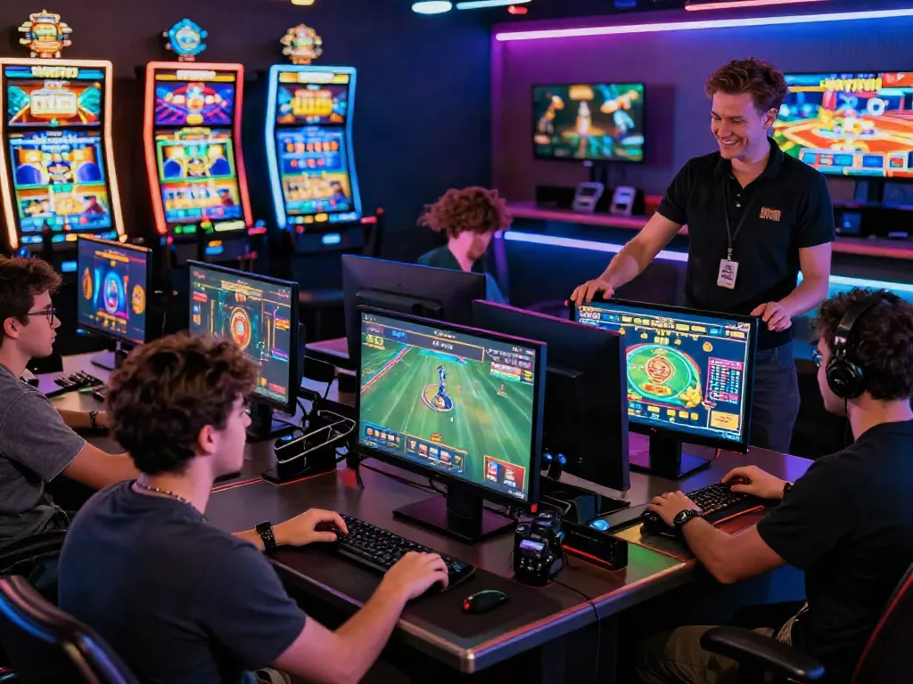 Engaging online gaming community at https://rikvipt1.co/ with diverse players enjoying live casino, sports betting, and slot machines.