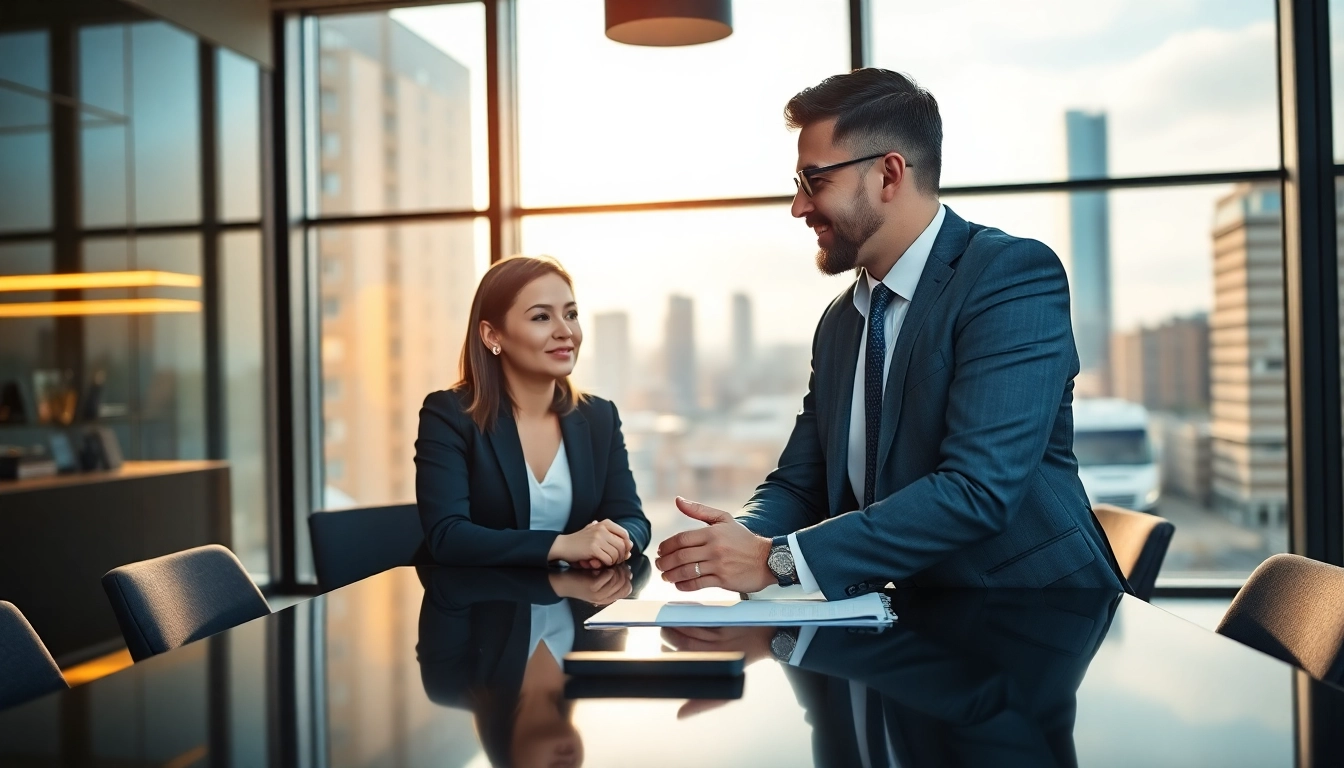 Headhunter Schweiz berät einen Klienten in einem modernen Büro und vermittelt Expertise.
