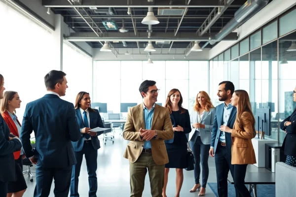 Headhunter Schweiz in modern office environment collaborating with clients.